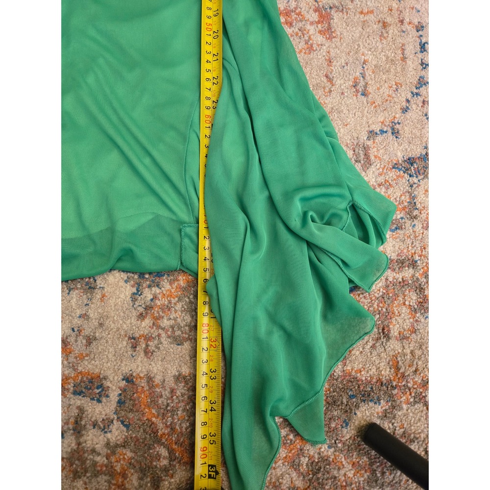 Y2K Green Spaghetti‎ Strap Dress Ruched Ruby Rox size small - Picture 6 of 7